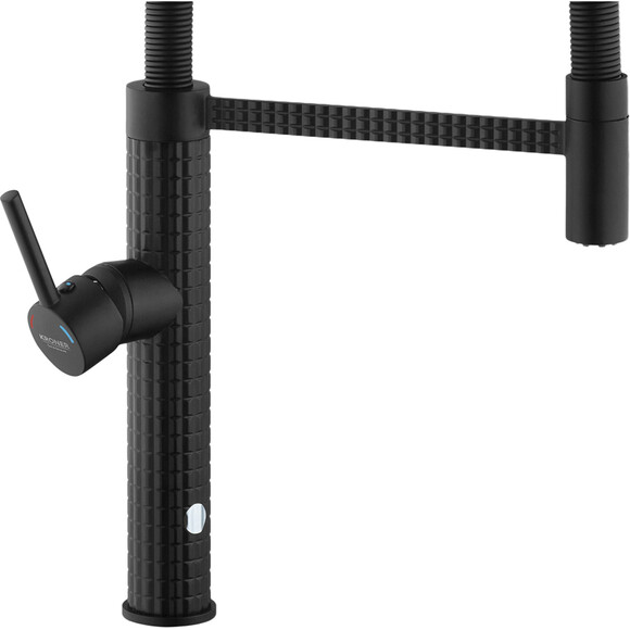 Смеситель для кухни Kroner KRP Ersel SCH03999 (черный матовый, с гибким изливом), Цвет производителя: черный матовый, фото 5