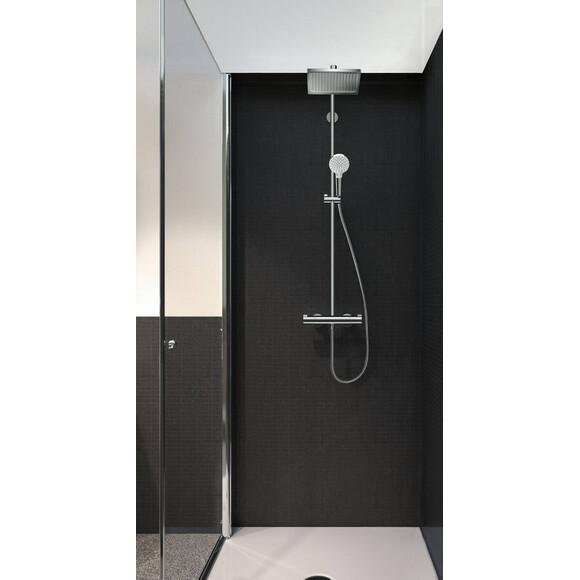 Душова система з термостатом Hansgrohe Crometta E Showerpipe 240 EcoSmart 27281000, фото , изображение 2