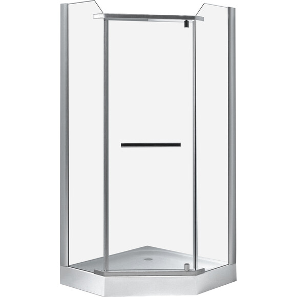 Душевая кабина с поддоном RJ Duct N 90RZ079N (90x90 см, стекло прозрачное, петли хром), фото 