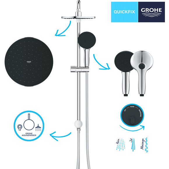 Душевая система с термостатом Grohe QuickFix Precision Flow UA202908TR (34840000+26991001), фото 25