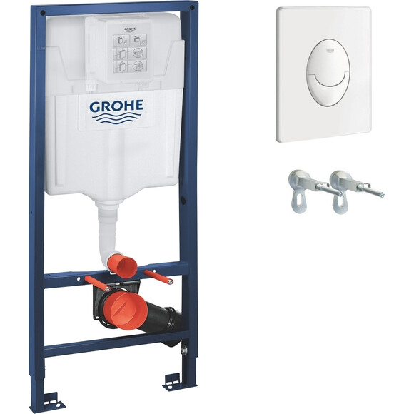 Инсталляция для унитаза 4 в 1 Grohe Rapid SL (38722001+37131000, с клавишей смыва, прокладкой и креплением к стене), фото 2