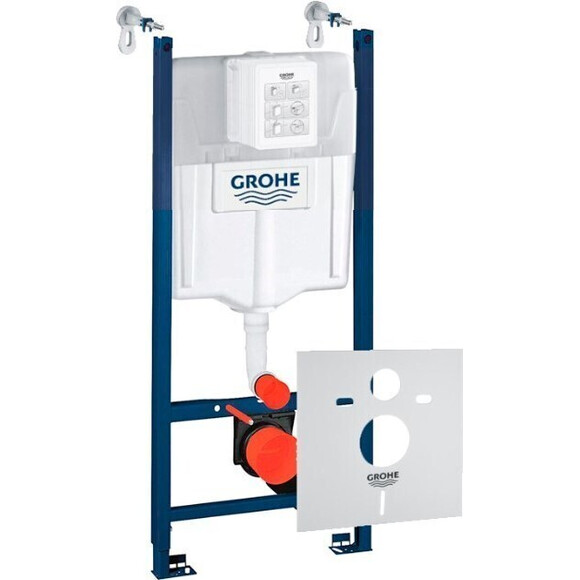 Инсталляция для унитаза 4 в 1 Grohe Rapid SL 3884000G_38505KF0 (с клавишей смыва, прокладкой и креплением к стене), Цвет производителя: черный матовый, фото 4