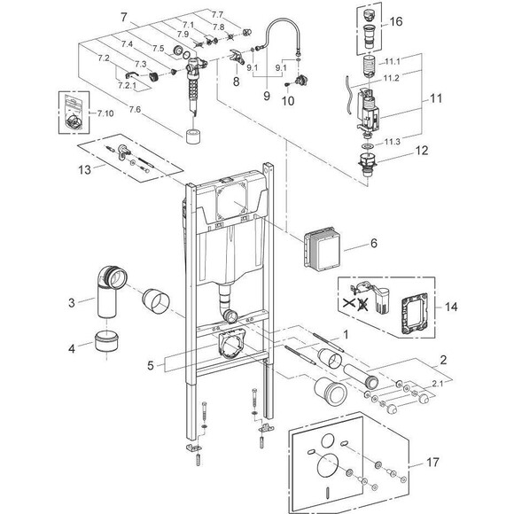 Инсталляция для унитаза 4 в 1 Grohe Rapid SL 3884000G_38505KF0 (с клавишей смыва, прокладкой и креплением к стене), Цвет производителя: черный матовый, фото 7