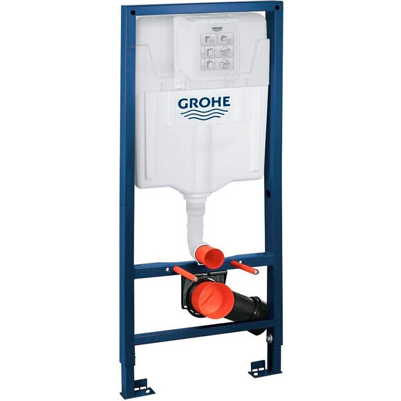 Инсталляция для унитаза 4 в 1 Grohe Rapid SL (38722001+37131000, с клавишей смыва, прокладкой и креплением к стене), фото 3