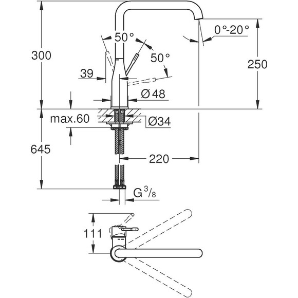 Змішувач для кухні Grohe Accent 30423000 (хром), Колір виробника: хром, фото , изображение 3