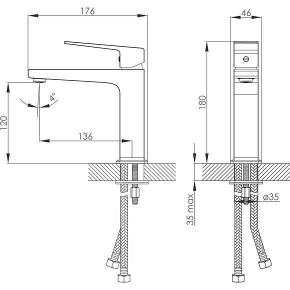 Змішувач для умивальника Imprese Violik Chrome f03510801AA, Колір виробника: хром, фото , изображение 2