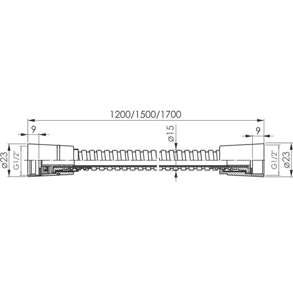 Шланг для душу Imprese LSR SS anti-twist f03600101SD (120 см, хром), Доступні розміри: 120, Колір виробника: хром, фото , изображение 2
