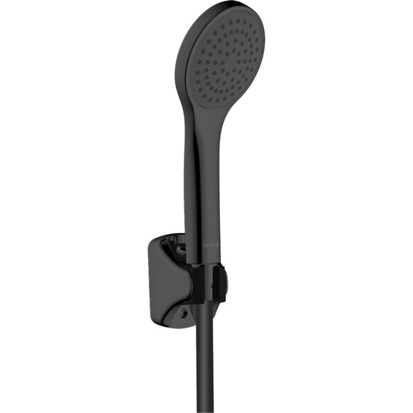 Лійка для душу Imprese Modus Black Matt f03808210SP (чорна матова, однорежимна, зі шлангом та тримачем), Колір виробника: чорний матовий, фото 