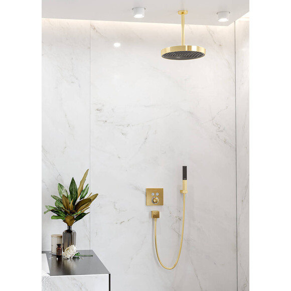 Лійка для душу Hansgrohe Rainfinity 100 EcoSmart Polished Gold Optic 26867990 (золота, однорежимна), Колір виробника: золото, фото , изображение 2