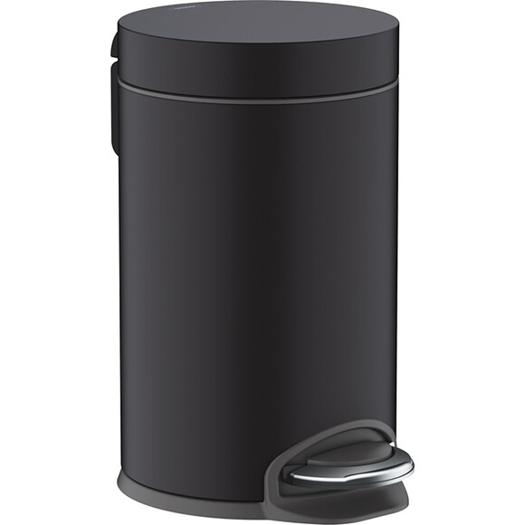 Ведро для мусора Hansgrohe Addstoris Black Matt 41775670 (черное матовое, 3 л, с педалью и крышкой), Цвет производителя: черный матовый, фото 