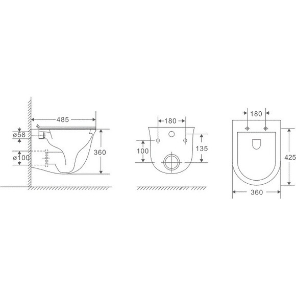 Комплект унітаз підвісний Volle Avila Rimless 13-66-051 + біде підвісне Volle Avila 13-66-052, фото , изображение 4
