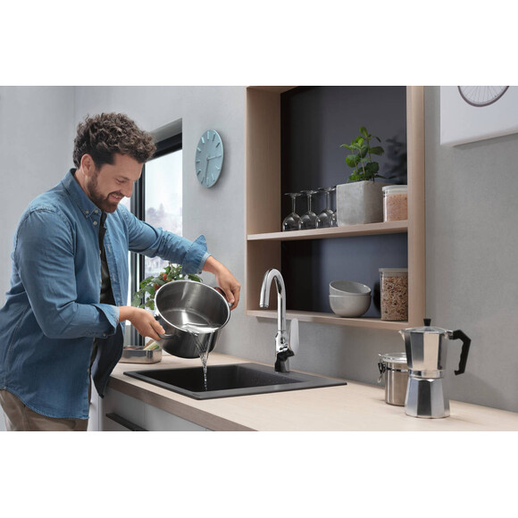 Мийка для кухні Hansgrohe S51 Stonegrey 43312290 (S510-F450, 55x50 см, сірий камінь), Доступні розміри: 55 x 50, Колір виробника: сірий камінь, фото , изображение 2