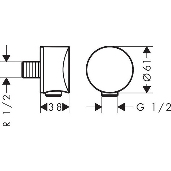 Підключення для душового шланга Hansgrohe Fixfit Brushed Bronze 26453140 (брошована бронза), Колір виробника: брашована бронза, фото , изображение 2