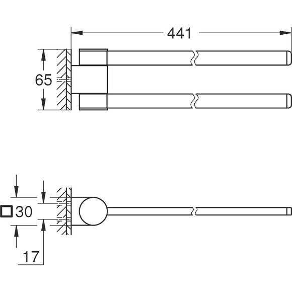 Рушникотримач Grohe Selection 41063BE0 (нікель, подвійний, обертовий), Колір виробника: нікель, фото , изображение 3