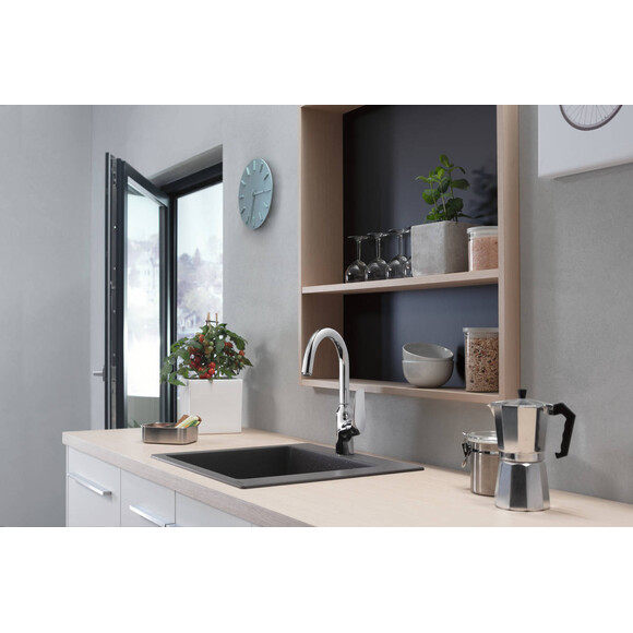 Мийка для кухні Hansgrohe S51 Stonegrey 43312290 (S510-F450, 55x50 см, сірий камінь), Доступні розміри: 55 x 50, Колір виробника: сірий камінь, фото , изображение 5