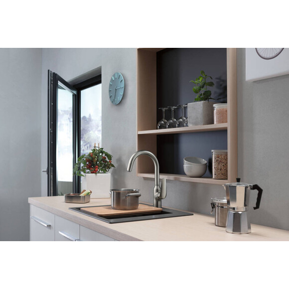 Мийка для кухні Hansgrohe S51 Stonegrey 43312290 (S510-F450, 55x50 см, сірий камінь), Доступні розміри: 55 x 50, Колір виробника: сірий камінь, фото , изображение 8