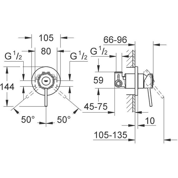 Гігієнічний душ із змішувачем Grohe BauClassic UA2904800S (29048000+26358000), фото , изображение 5