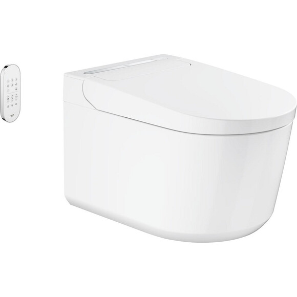 Безобідковий підвісний унітаз-біде Grohe Sensia Pro 36508SH0 (воронкоподібний, з сидінням), фото , изображение 2