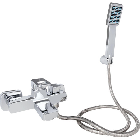 Змішувач для ванни Lidz Wawel 006 Chrome LDWAW006CRM45388 (хром, з лійкою та шлангом), Колір виробника: хром, фото 