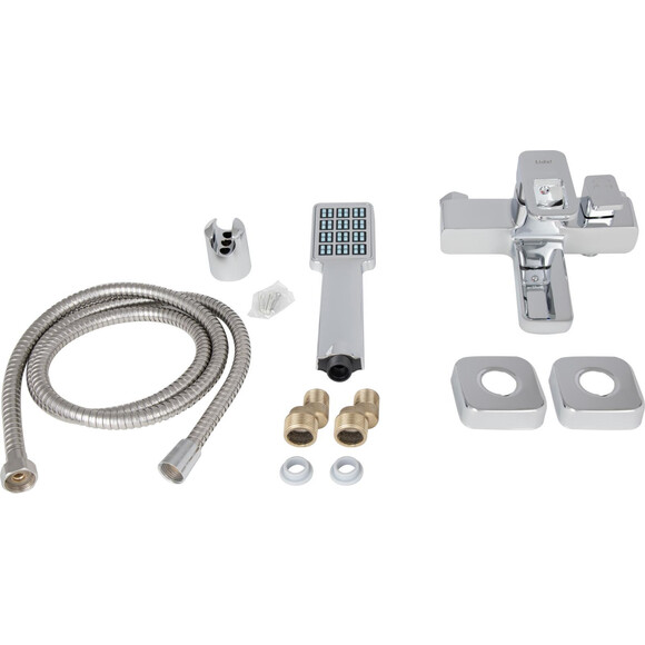 Змішувач для ванни Lidz Wawel 006 Chrome LDWAW006CRM45388 (хром, з лійкою та шлангом), Колір виробника: хром, фото , изображение 6