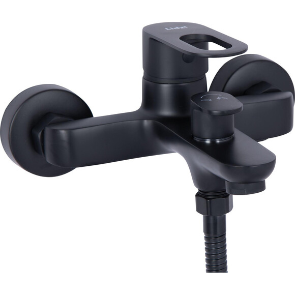 Смеситель для ванны Lidz Latwa 006 Black Matt LDLAT006BLA45419 (черный матовый, с лейкой и шлангом), Цвет производителя: черный матовый, фото 3