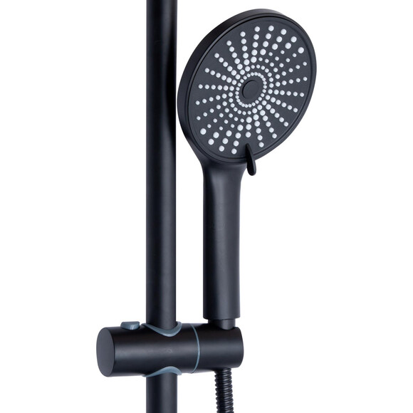 Душова система Qtap Jay Black Matt QTJAY111BLM45549 (чорна матова, з виливом), Колір виробника: чорний матовий, фото , изображение 4