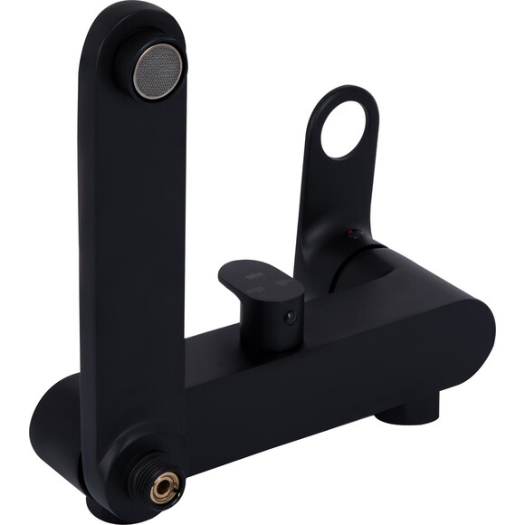 Душова система Qtap Jay Black Matt QTJAY111BLM45549 (чорна матова, з виливом), Колір виробника: чорний матовий, фото , изображение 5