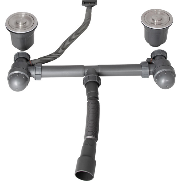 Мойка для кухни Lidz Handmade H7843 Brushed Black LDH7843BPVD45586 (78x43 см, брашированная черная, 3.0/1.0 мм, с сифоном и дозатором), фото 7