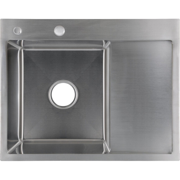 Мийка для кухні Lidz Handmade H6350R Brushed Steel LDH6350BRUR45587 (63x50 см, брашована сталь, 3.0/1.0 мм, з сифоном та дозатором), Доступні розміри: 63 x 50 R, Колір виробника: брашована нержавіюча сталь, фото 