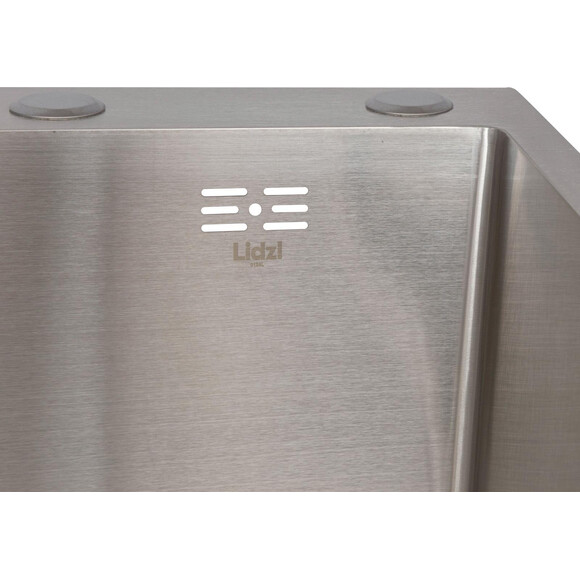 Мийка для кухні Lidz Handmade H6350L Brushed Steel LDH6350BRUL45588 (63x50 см, брашована сталь, 3.0/1.0 мм, з сифоном та дозатором), Доступні розміри: 63 x 50 L, Колір виробника: брашована нержавіюча сталь, фото , изображение 3