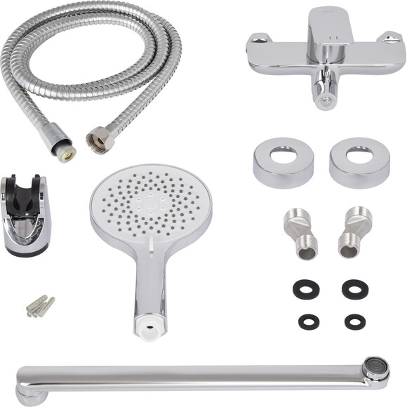 Змішувач для ванни Qtap Vlasta New Chrome QTVLA260CRM45644 (хром, з лійкою та шлангом), Колір виробника: хром, фото , изображение 5