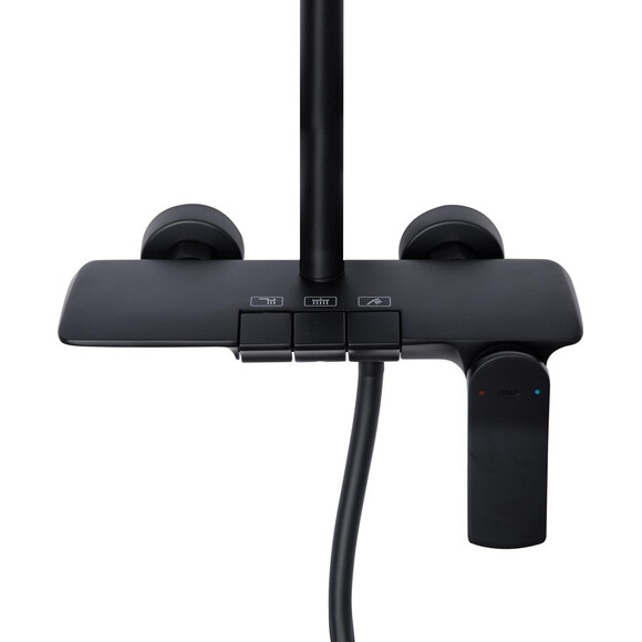 Душевая система Qtap Slavonice Black Matt QTSLA111BLM45906 (черная матовая, с изливом, каскад), Цвет производителя: черный матовый, фото 10