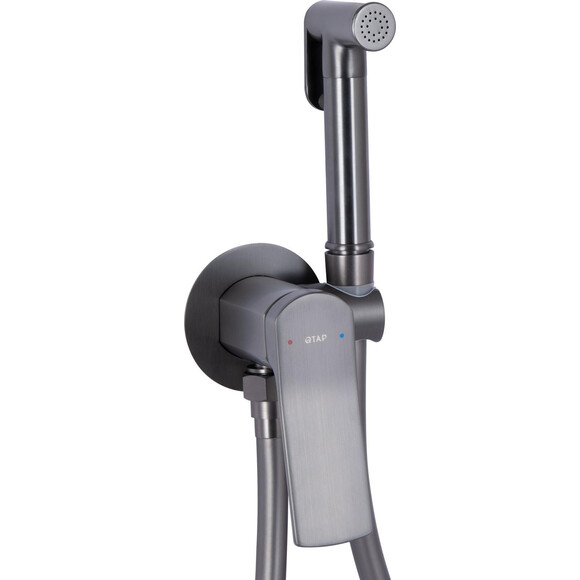 Гигиенический душ со смесителем Qtap Slavonice Gunmetal Black QTSLA262GMB45916 (черный металлик, скрытого монтажа), Цвет производителя: черный металлик, фото 2