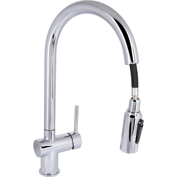 Змішувач для кухні Qtap Rozcesti Chrome QTROZ366CRM45938 (хром, з висувною лійкою та підключенням питної води), Колір виробника: хром, фото , изображение 3