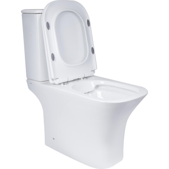 Безободковый унитаз-компакт Qtap Presto Quadro Rimless QT24221215AW (с сиденьем), фото 4