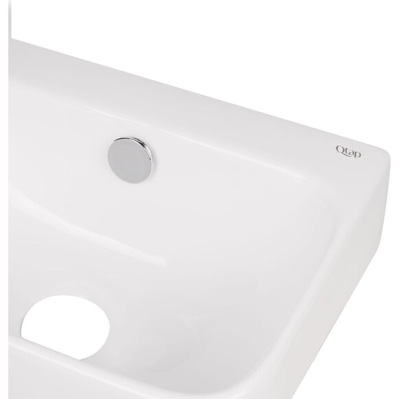 Умивальник Qtap Tern White Glossy QT1711H02RW (45x25 см, білий глянсовий), Доступні розміри: 45 x 25 L, фото , изображение 4
