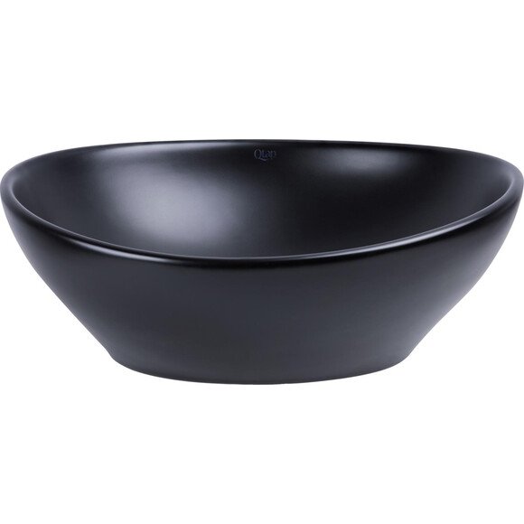 Умивальник Qtap Dove Black Matt QT06116062AMB (41x34 см, чорний матовий, чаша), фото , изображение 2