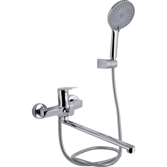 Смеситель для ванны Qtap Stenava New Chrome QTSTE2601CRM45536 (с лейкой и шлангом), фото 