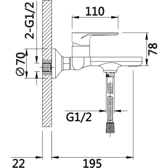 Смеситель для ванны Qtap Jay Chrome/White QTJAY259CRW45553 (хром/белый, с лейкой и шлангом), фото 5