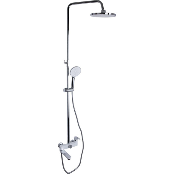 Душова система Qtap Jay White/Chrome QTJAY111CRW45555 (біла/хром, з виливом), Колір виробника: білий, хром, фото 