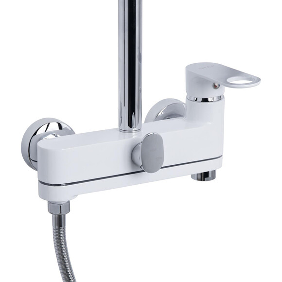 Душова система Qtap Jay White/Chrome QTJAY111CRW45555 (біла/хром, з виливом), Колір виробника: білий, хром, фото , изображение 3