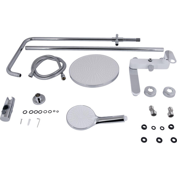 Душова система Qtap Jay White/Chrome QTJAY111CRW45555 (біла/хром, з виливом), Колір виробника: білий, хром, фото , изображение 7