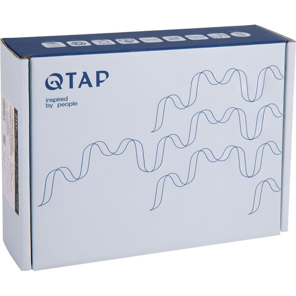 Змішувач для умивальника Qtap Swan Cascada Chrome/White QTSWA270CRW45568 (хром/білий, з каскадним виливом), фото , изображение 5