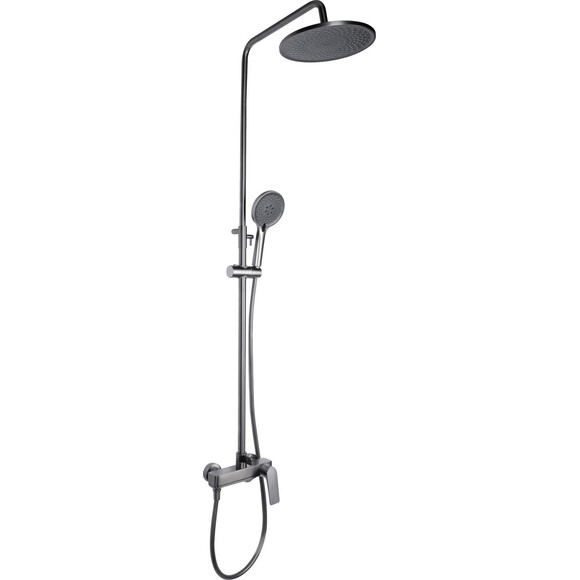 Душова система Qtap Vlasta New Gunmetal Black QTVLA111GMB45651 (чорний металік, з виливом), Колір виробника: чорний металік, фото 