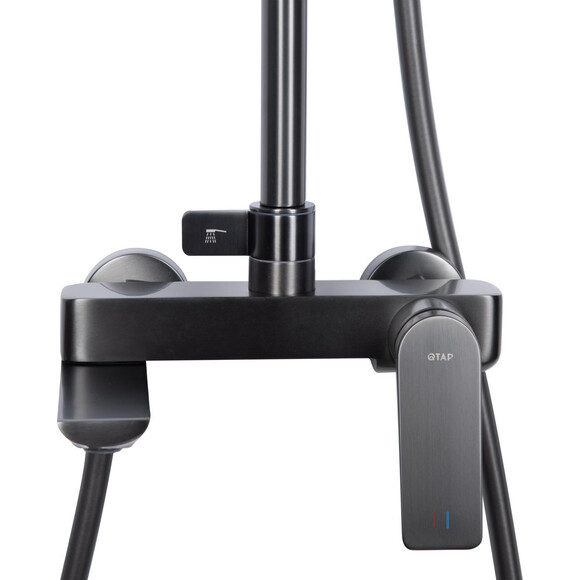 Душова система Qtap Vlasta New Gunmetal Black QTVLA111GMB45651 (чорний металік, з виливом), Колір виробника: чорний металік, фото , изображение 5