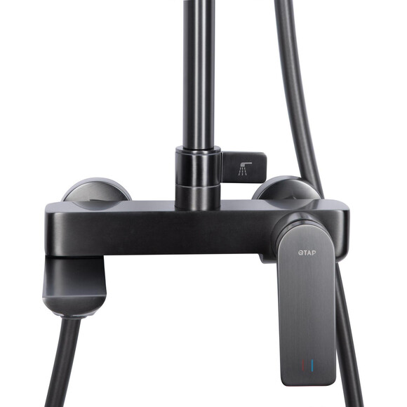 Душова система Qtap Vlasta New Gunmetal Black QTVLA111GMB45651 (чорний металік, з виливом), Колір виробника: чорний металік, фото , изображение 6