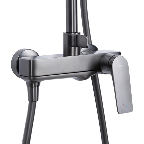 Душова система Qtap Vlasta New Gunmetal Black QTVLA111GMB45651 (чорний металік, з виливом), Колір виробника: чорний металік, фото , изображение 3