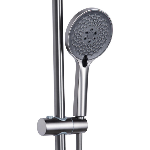 Душова система Qtap Vlasta New Gunmetal Black QTVLA111GMB45651 (чорний металік, з виливом), Колір виробника: чорний металік, фото , изображение 7