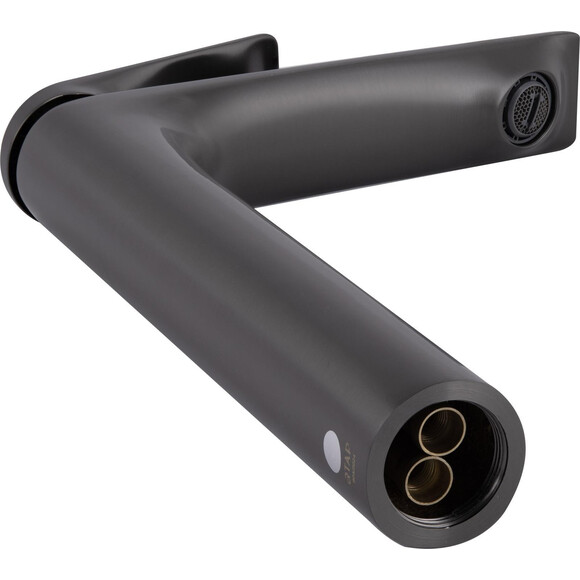 Смеситель для умывальника Qtap Vlasta New Gunmetal Black QTVLA269GMB45653 (черный металлик, высокий), Цвет производителя: черный металлик, фото 2