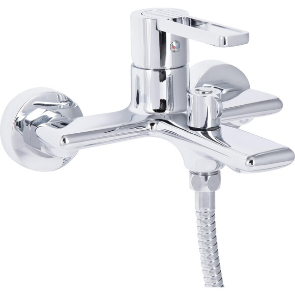 Змішувач для ванни Qtap Taurus Chrome QTTAU259CRM45661 (з лійкою та шлангом), Колір виробника: хром, фото , изображение 2